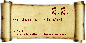 Reichenthal Richárd névjegykártya